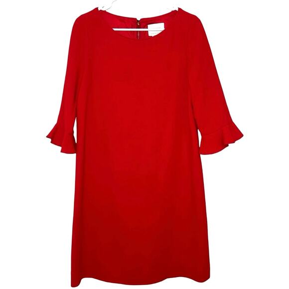 Kate Spade Women’s Luna Ruffle Sleeve Wool Blend Dress Red Size 6 - Picture 2 of 9